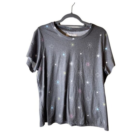 Anthrolopolgie Sol Angeles Twinkle Soft Gray Graphic Tee Women Plus Size 1X NWT - Picture 2 of 5